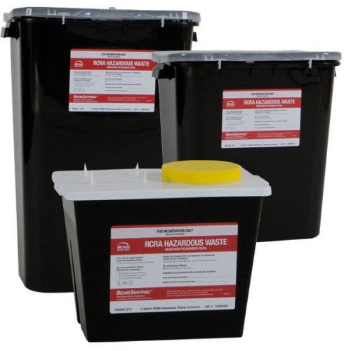 Bemis 11 gal. RCRA Hazardous Pharmacy Waste Container, Black, 6/Case