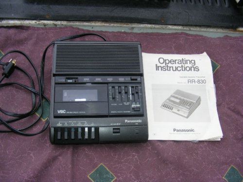 Panasonic RR-830 Standard Cassette Transcriber With Instructions Works Good