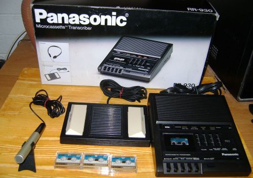 Panasonic RR-930 Microcassette transcriber - Excellent condition, with ext mic.