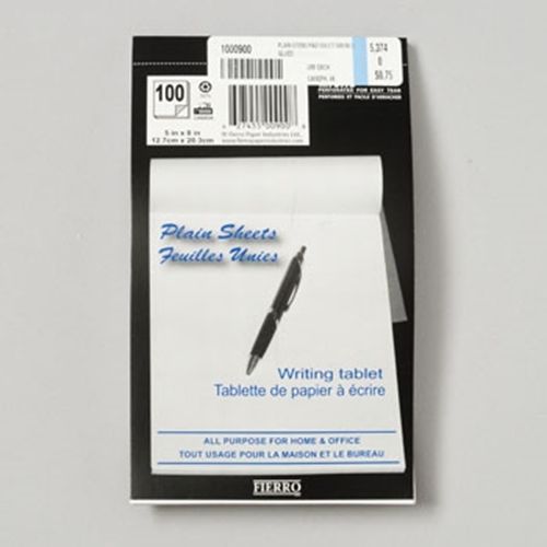 PLAIN STENO PAD 100 CT 5X8 INCH GLUED, Case of 48