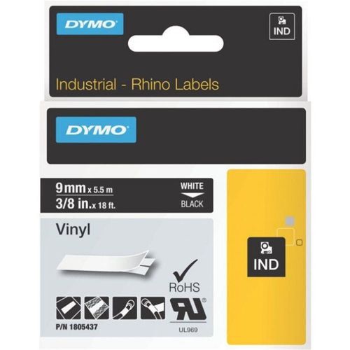 Dymo 1805437 color coded labels 0.35 w x 18 l vinyl - white/black for sale