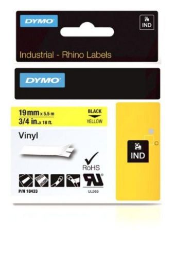 Dymo label, rhino, yellow, 3/4, - 18433 industrial labeling tape new for sale