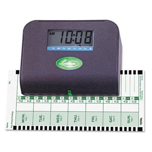 Lathem 800p time clock, thermal print, 12/24 hour, 6&#034;x5.5&#034;x3&#034;, charcoal gray for sale