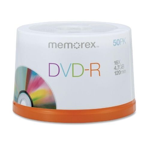 Memorex 05639 dvd-r 16x 4.7gb branded 50/pk for sale