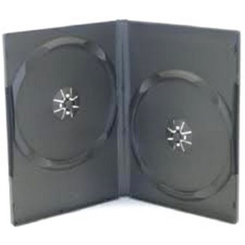 Lot of (5) ultra thin slim double dvd cases 2 disc dual black color empty 5mm for sale