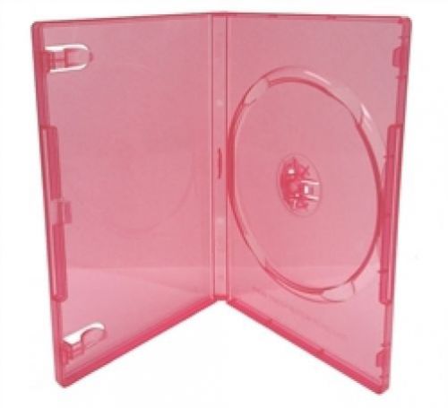 100 STANDARD Clear Red Color Single DVD Cases
