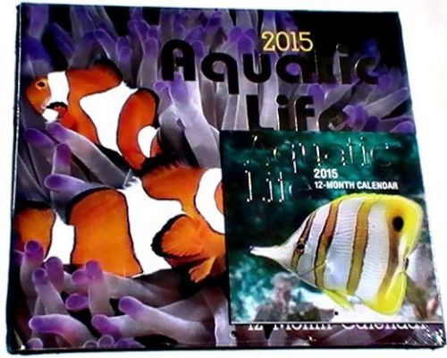 2015 12 Month Wall Calendar ~ AQUATIC LIFE BONUS Smaller FISH Calendar NEW!