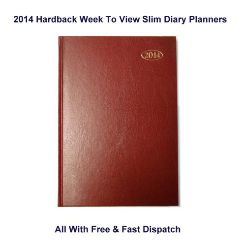 2014 Diary A6 Red Slim Hardback Diary Planner Week To View Organiser Agenda WTV