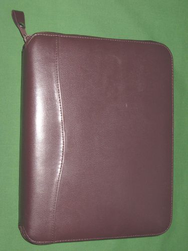 Classic 1.25&#034; brown 3 ring faux-leather franklin covey planner organizer binder for sale