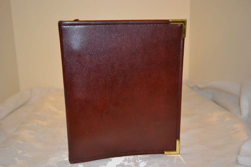 BROWN HAZEL CLASSIC PLANNER SIZE 3-RING BINDER-BRASS CORNERS