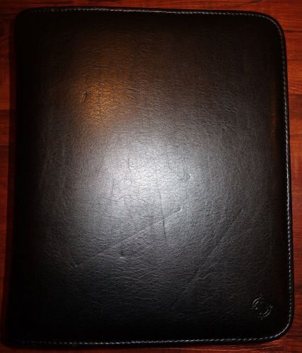 FRANKLIN COVEY Black Faux Leather Zip Around 7 Ring PLANNER Organizer 9&#034; x 10&#034;