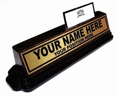 CUSTOM PERSONALIZED DESK OFFICE NAME PLATE BUSINESS CARD &amp; PEN HOLDER GREAT GIFT