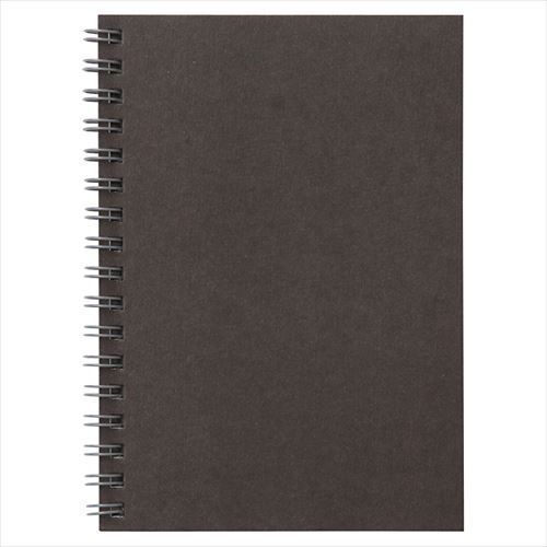 MUJI Afforestation paper double ring notebook A6 6mm ruled 48 sheets dark gray