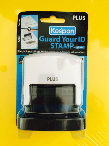 Plus Corporation Guard Your ID Stamp Small - WHITE - Black Ink FREE SHIPPING!!!