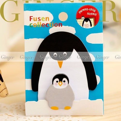 Penguin Type - Parents and Kids Post It Bookmark Marker Memo Index Sticky Notes