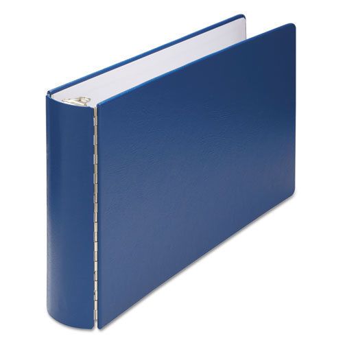 Mediumweight Casebound DublLock Round Ring Binder, 11 x 17, 1&#034; Capacity, Blue