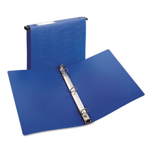Hanging storage binder with gap free round rings, 1&#034; capacity, blue for sale