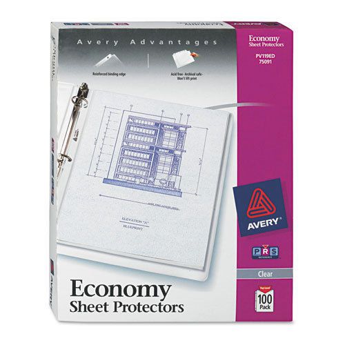 Top-load poly three-hole sheet protectors, economy gauge, letter, 100/box for sale
