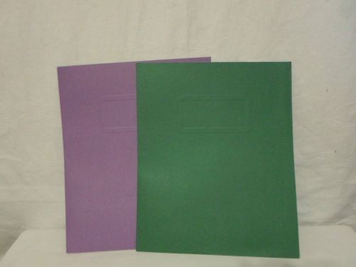 Lot of 2 - 2 Pocket Folders 1 Green &amp; 1 Purple Great For School, Home or Office