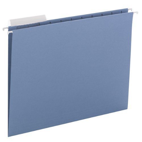Smead 64021 Blue Hanging File Folders - Letter - 8.50&#034; X 11&#034; - 1/3 Tab Cut -