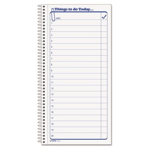 THINGS TO DO Spiral Daily Agenda Book, 5 1/2 x 11, Two-Part Carbonless, 50/Pad