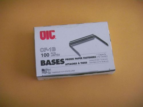 oic  Prong Bases  Paper Fastener 2 3/4&#034; Center to Center 1&#034; Capacity 100/Box