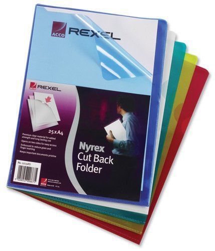 Rexel nyrex clear red blue or yellow for a4 filing or organising- minimum 10 for sale