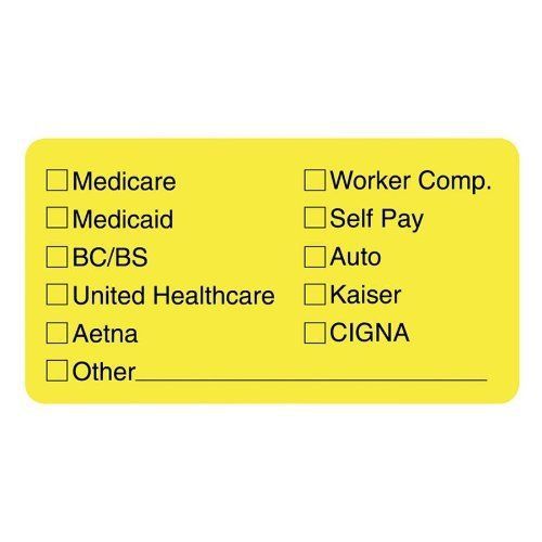 Tabbies medical office insurance label - 1.75&#034; width x 3.25&#034; length - (tab02940) for sale