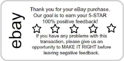 100 B &amp; W Thank You eBay Labels 2x4 *GET A FREE GIFT*