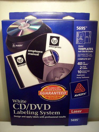 Avery® White CD/DVD Labeling System for Laser Printers 5695:New/Sealed in Box