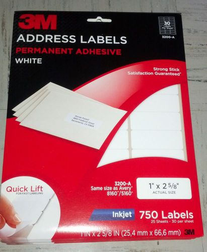 Lot 3m white 4500 address labels 3200-a 1&#034; x 2 5/8*same as avery 5160/8160 for sale