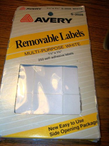 Avery S-2028 Removable Multi Purpose White Labels 52 sheets, 468 labels