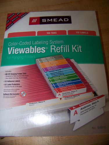 Smead Viewables Color-Coded Labeling System Refill Kit for Hanging Folders 64910