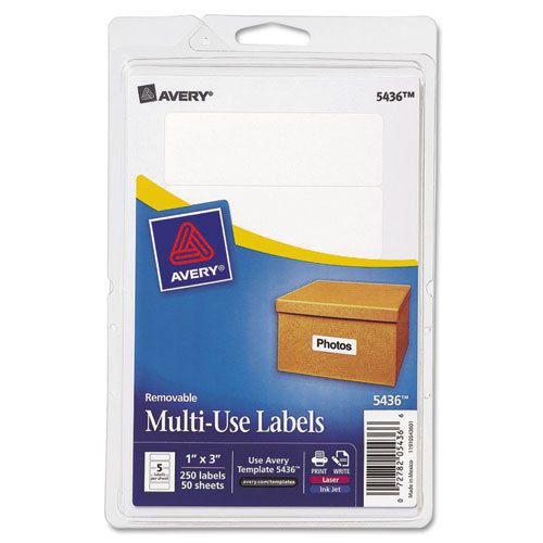 Print or write removable multi-use labels, 1 x 3, white, 250/pack for sale