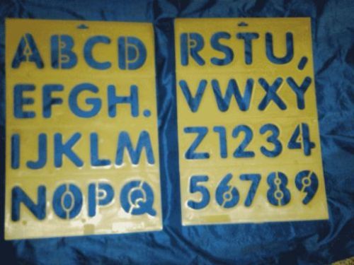 Complete English Alphabet Stencil 3&#034; Each Letter Size With Numbers ALL ON 2 Thic