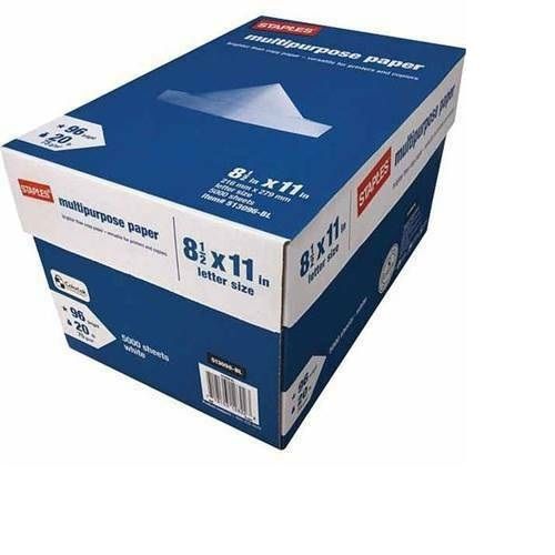 Staples Multipurpose Paper-FREE DELIVERY TO CENTRAL MD See Below, 5000 Sheets
