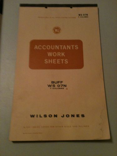 (2) WILSON JONES ACCOUNTANTS WORK SHEETS BUFF WS07N 7 COLUMNS