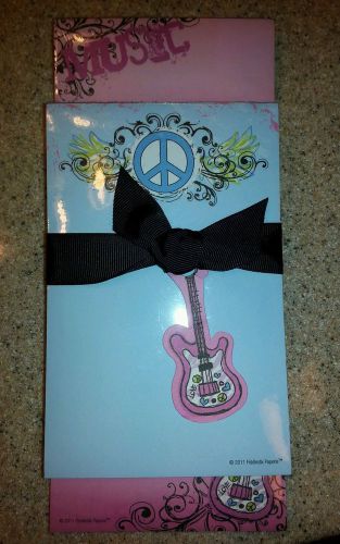 Note Pads -Pink/Blue -Rock On- Peace-Music-Guitar-Love -NEW