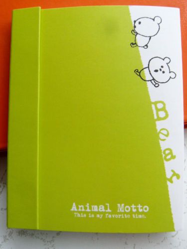 1X Bear Green Memo Note Scratch Message Pad Doodle Book Stationery Gift FREESHIP