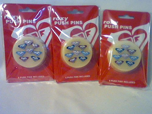 Lot of 3 packages of roxy push pins new in packages for sale