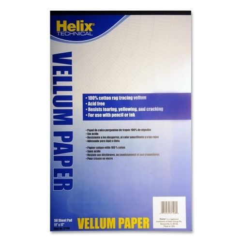 HLX37106 Grid Vellum Pad, 11&#034;x17&#034;, 50 Sheets, White