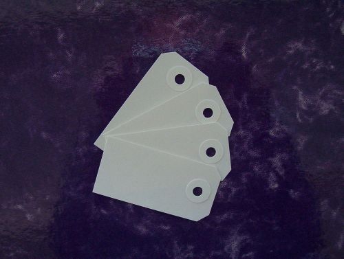 50 white unstrung tags 82mm x 41mm small luggage labels for sale