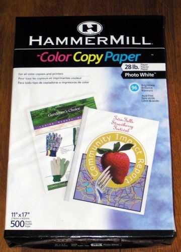 New Hammermill Heavy 28 lbs 96 Bright Photo White Copy Copier Paper Ream 11x17