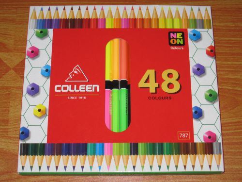 COLLEEN 48 Neon Colors  No 787 1 box of 24 Coloured Pencils