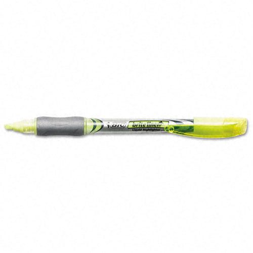 12 Bic Brite Line Chisel Florescent Yellow Highlighters