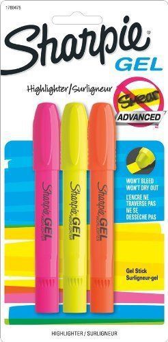 Sharpie Accent Gel Highlighters, Colored, 3 Highlighters (1780475), 7 Sets of 3