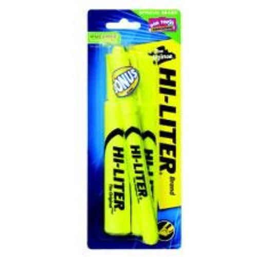 Avery Desk Style Hi-Liter 2 Count Fluorescent Yellow 1 Free Pen Style Yellow