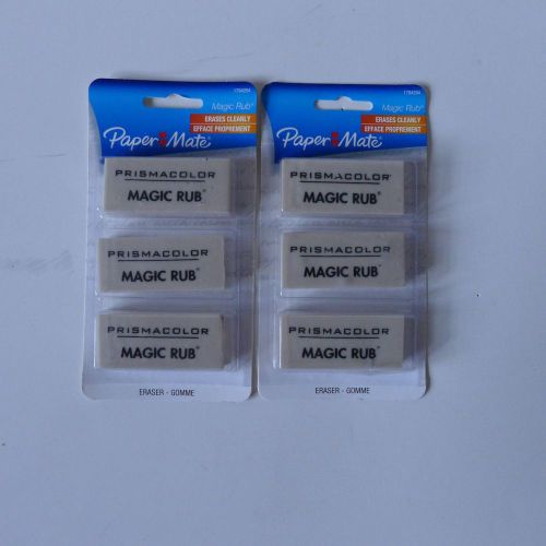 6 Pack Large Paper Mate Prismacolor Magic Rub Erasers