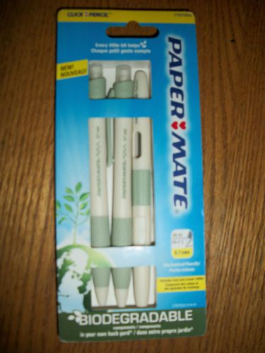 Two Paper Mate Biodegradable 0.7 mm Mechanical Pencil With Lead &amp; Eraser Refills