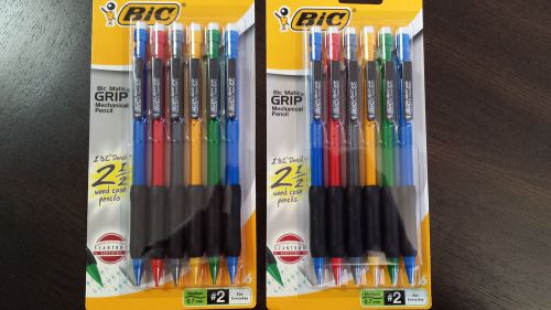 Bic Matic Grip Mechanical Pencil, Total 12 Pencils, Assorted Colors, 0.7 mm